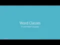 Word Classes Key Terms A-Level English Language