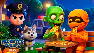La Policía de Monstruos Salva Halloween 🚨 | Canciones Infantiles | Monster Police Español