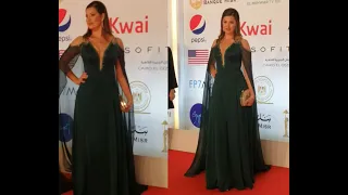 يسرا اللوزي بفستان مكشوف الصدر بعد تصريحاتها الجريئة ونجاح مسلسل جميلة 