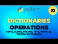 Dictionaries Operation in Python In Urdu In Hindi