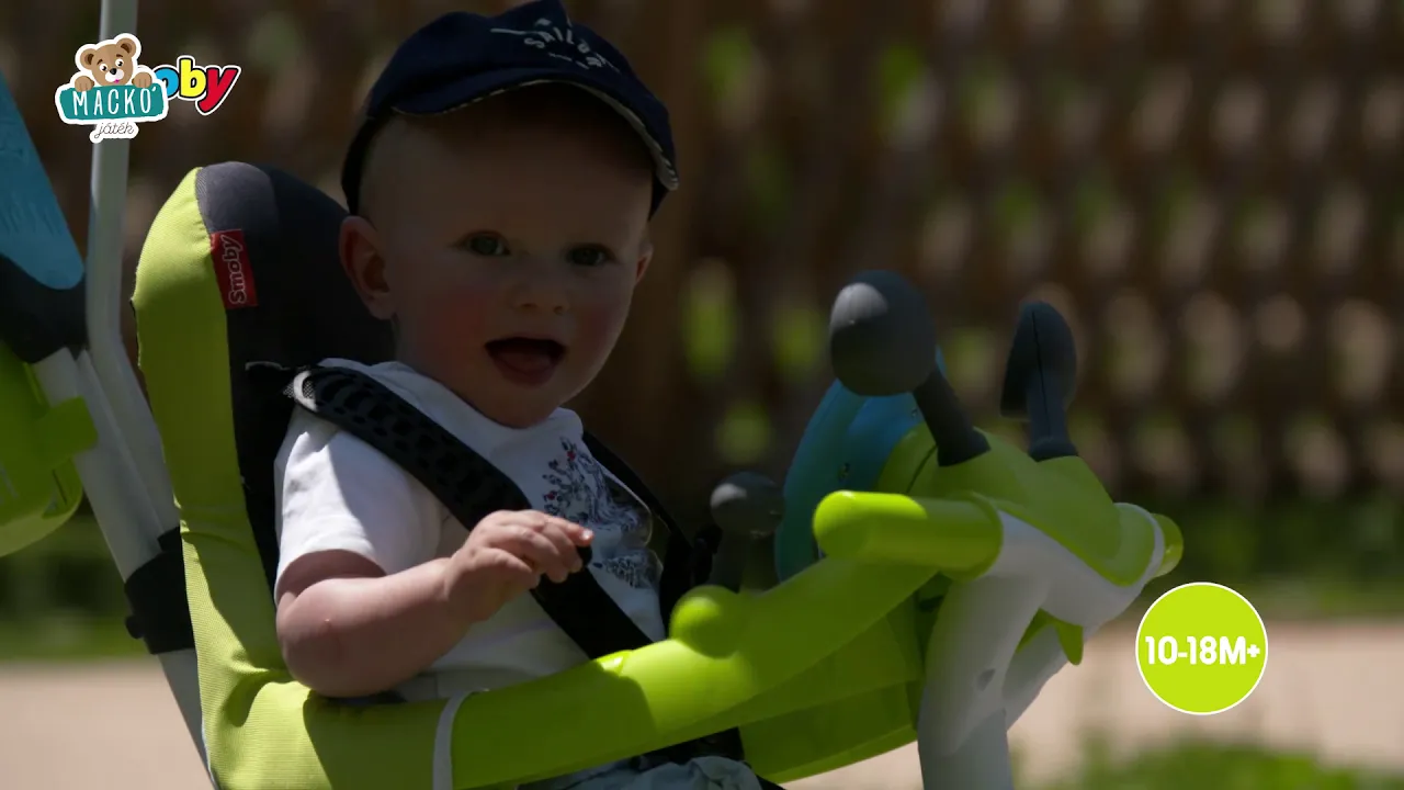 Triciklik 10 hónapos kortól - Tricikli huzattal Baby Driver Comfort Blue Smoby - 4