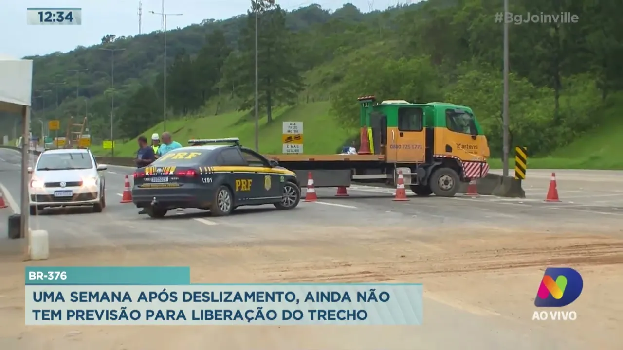 BR-376: uma semana após deslizamento, ainda não tem previsão para liberação do trecho