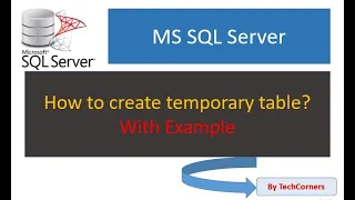 Part33 Temporary table Local temporary table in SQL Server SQL Tutorials Beginners