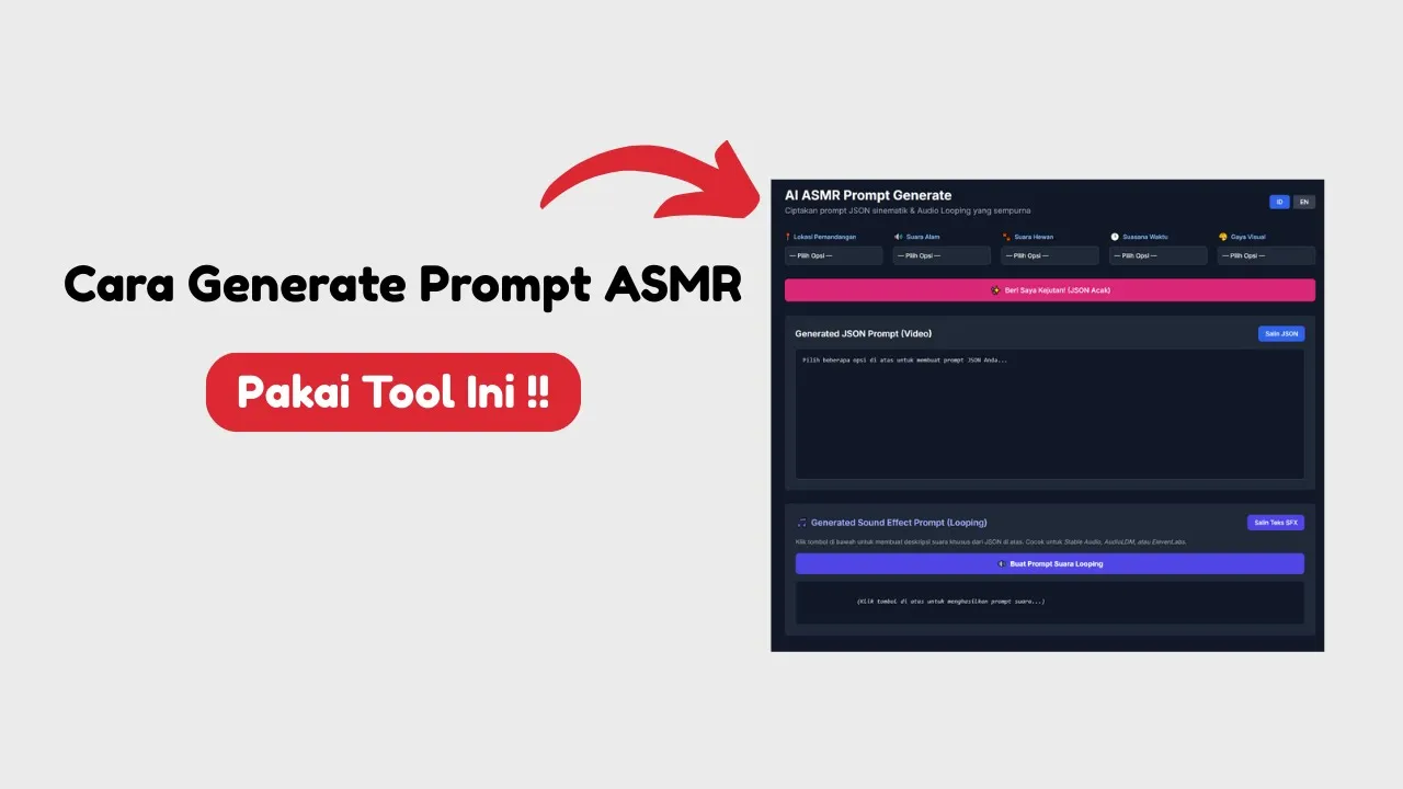 Cara Akses Tools AI ASMR Prompt Generator