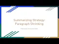 Paragraph Shrinking - Summarizing Strategy