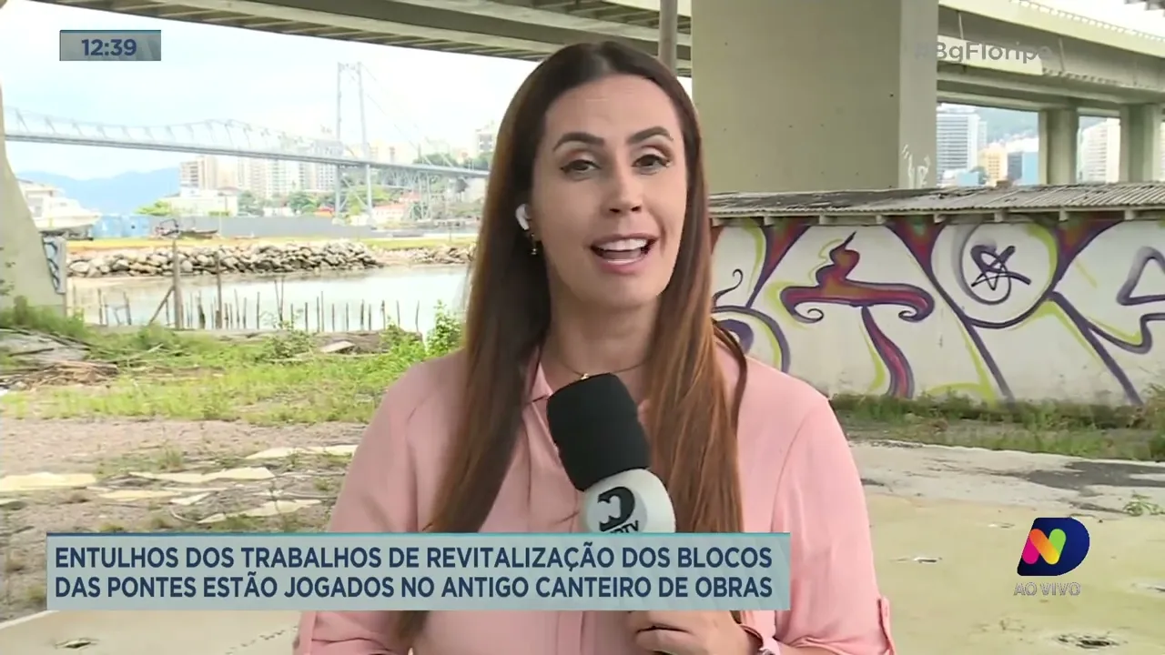 Após obras das pontes Pedro Ivo e Colombo Salles, canteiro de obras ficou abandonado
