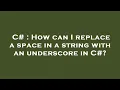 C How can I replace a space in a string with an underscore in C