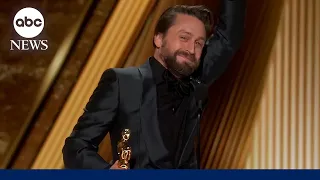 Oscars 2025 Kieran Culkin wins first Academy Award for actor in a supporting role in A Real Pain