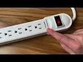Amazon Basics Rectangular 6 Outlet Surge Protector Power Strip
