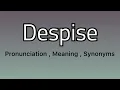 Despise meaning - Despise pronunciation