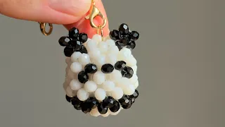DIY Beaded Panda Keychain Tutorial 🐼 | Step-by-Step Bead Weaving