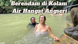 with cella chechylio soaking in the warm water pool of angseri natural hot spring