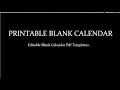 Free Printable Blank Calendar Template