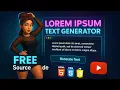 Lorem Ipsum Generator 13-Lorem-Ipsum-Generator Free Source Code Web Dev Projects