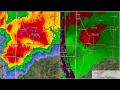 2011 Joplin MO Tornado Doppler Radar Time Lapse Split Screen