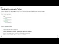 Error handling in Python