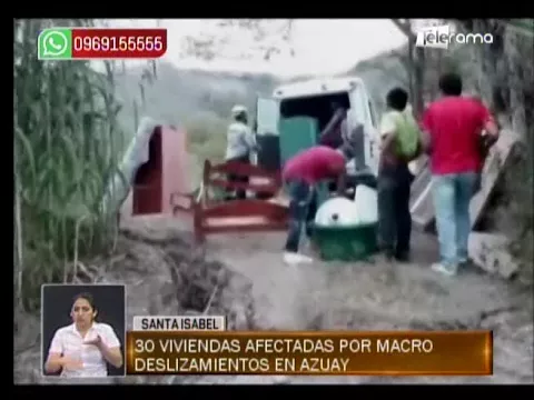 30 viviendas afectadas por macro deslizamientos en Azuay