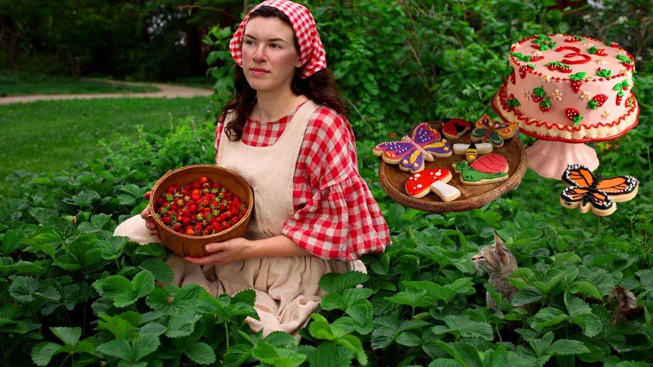 Summer's Sweetest Treat: Baking a Strawberry Cake with Fresh Garden Berries 🍓