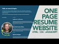 How to Make a Resume Using HTML CSS JavaScript Project