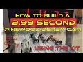 Building a sub 3 second pinewood derby car