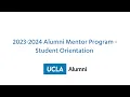 2023-2024 Alumni Mentor Program - Student Orientation