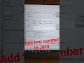 Program Add 2 Numbers in Java Using Eclipse