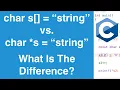 String In Char Array VS Pointer To String Literal C Programming Tutorial