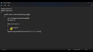 JAVA Program to find factorial of N numbers reading N as command line argument