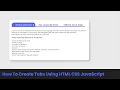How to Create Tabs Using HTML CSS And JavaScript Tabs HTML CSS JS JS Project For Beginners