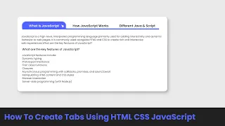 How to Create Tabs Using HTML CSS And JavaScript Tabs HTML CSS JS JS Project For Beginners
