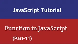JavaScript Tutorial In Hindi Function In JavaScript Part-11