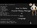 Pocket money manager in java language Java project