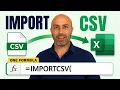 Excel IMPORTCSV Function Import CSV Data with One Formula