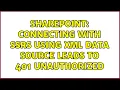 Sharepoint Connecting with SSRS using XML Data Source leads to 401 Unauthorized