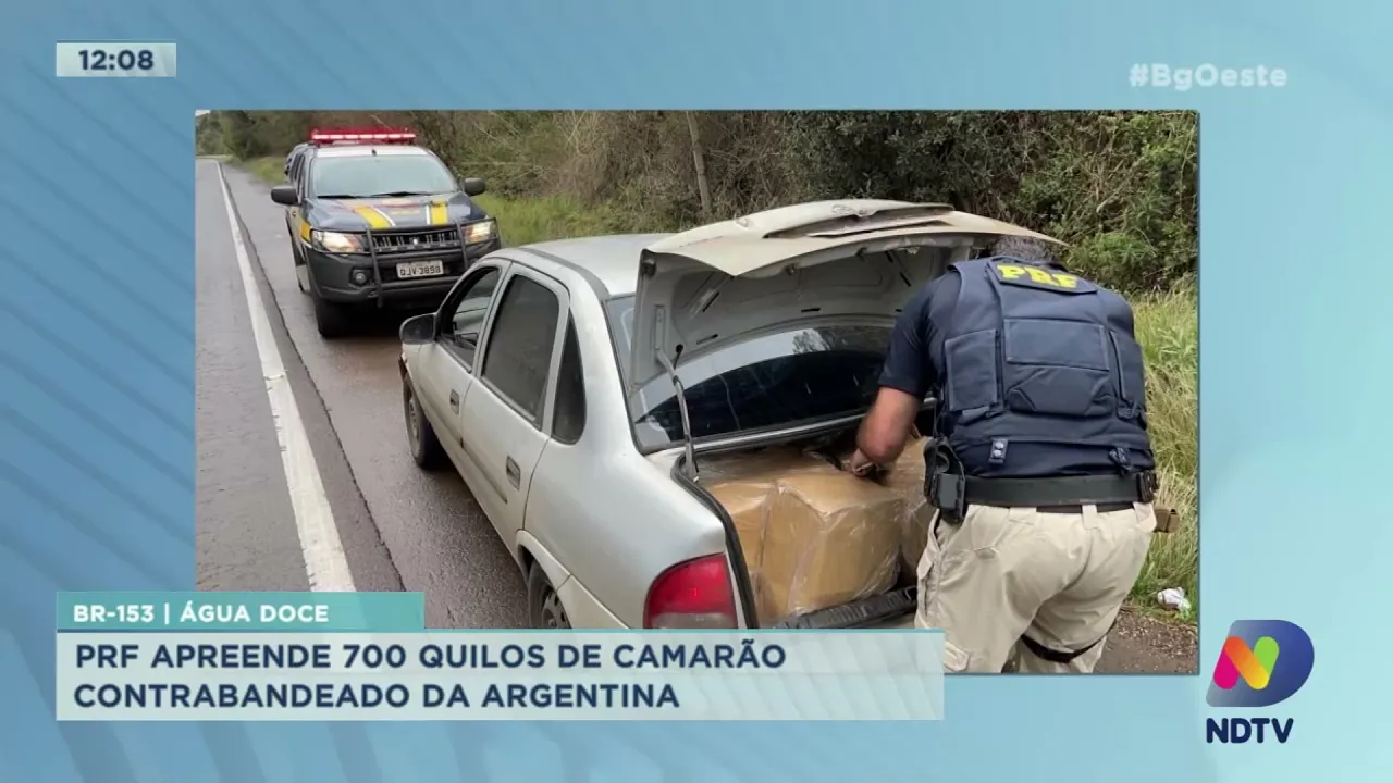 Água Doce: PRF apreende 700kg de camarão contrabandeado da Argentina