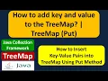 How to add key and value to the TreeMap TreeMap Put