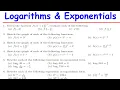 Logs Exponentials Tutorial