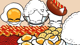 ASMR Sausage and Fried Egg ππ³ Mukbang Animation with Super Cute Funny CatπΈ