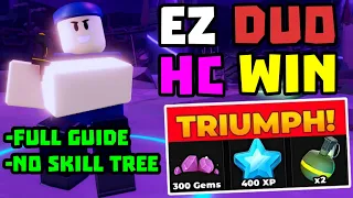 DUO New Hardcore Triumph with No Skill Tree Full Guide TDS Tower Defense Simulator