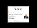 MS SQL Server Temp Tables