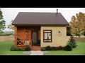 7x9m Cozy Small Cottage Design Warm 1 Bedroom Layout Floor Plan Included