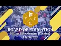 Forsyth County Schools Board of Education Millage Rate Meeting July 30 2026