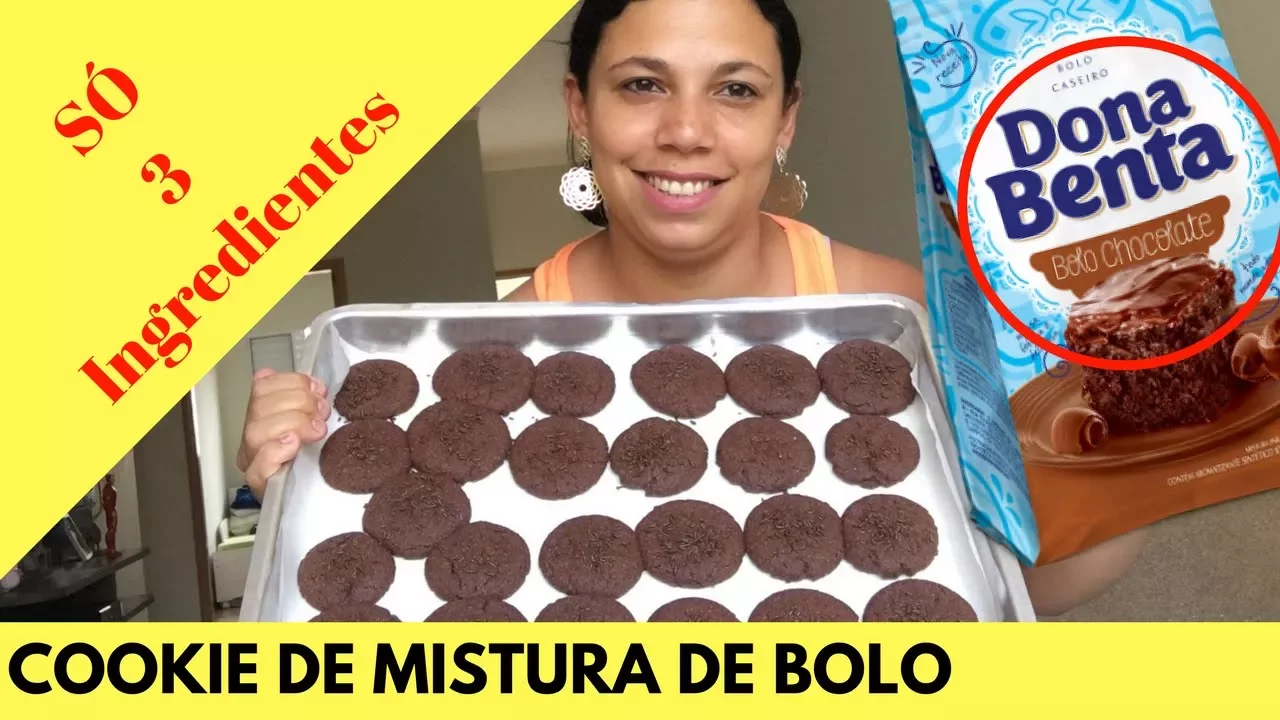 COOKIE DE CHOCOLATE FÁCIL COM MASSA DE BOLO 3 INGREDIENTE SIR SUPER MAMY