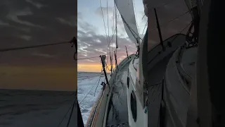 Sailing into a Head-Sea and a Sunset