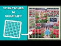Flip Through 12 Creative Sketch Ideas Using Grid Template