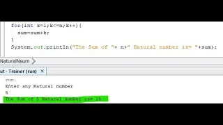 Write a program in Java to display n terms of natural numbers and their sum