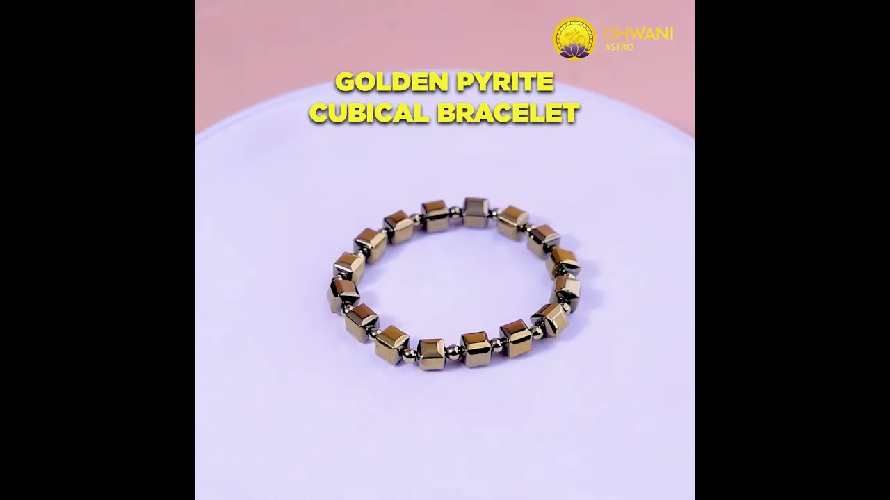 Fame & Fortune Attract: Golden Pyrite Cubical Bracelet - Abhimantrit & Certified