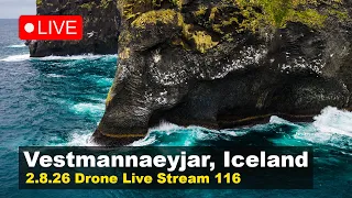 Westman Islands During Þjóðhátíð festival 2.8.26 - Drone Live Stream