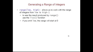 Python A First Look at Lists the range Function