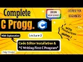 How to install Dev C Writing First C Program Lec 2 C Progg Full course for Beginners